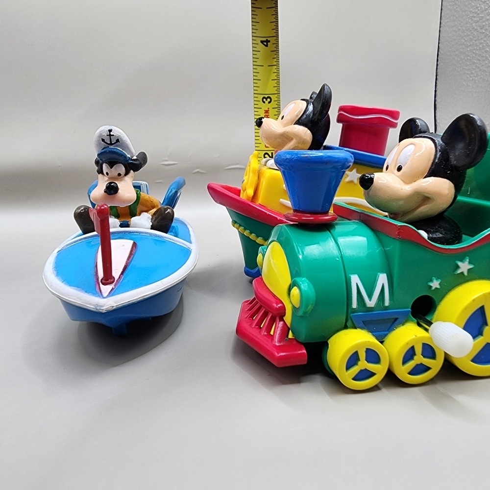 Disney Store Wind Up Boat Train Ship Mickey Goofy 3" - Picture 6 of 6